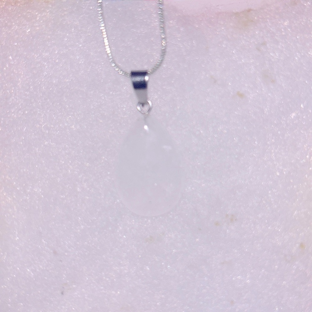 Boho hippie Quartz Crystal Sterling Silver 16" Necklace